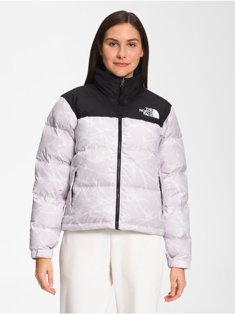 The North Face Printed 1996 Retro Nuptse Jacket Lavender Fog